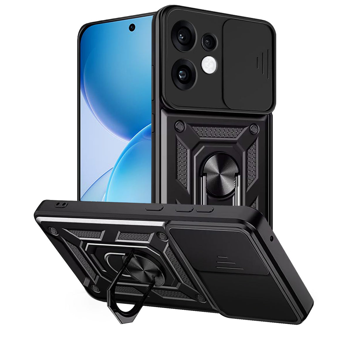 For Oppo Magnetic Ring Rugged Shockproof Case Heavy Duty Protective Back Cover