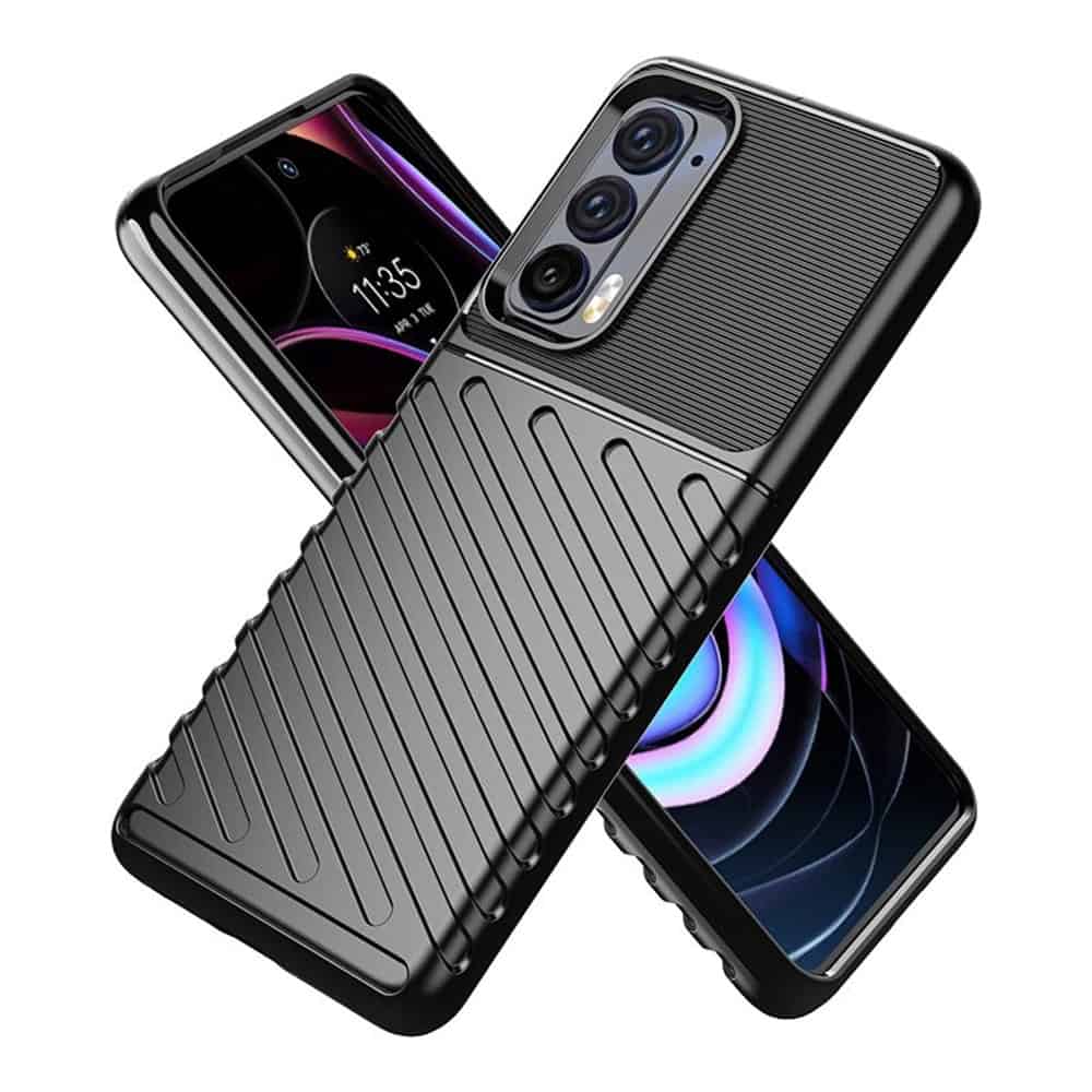 Motorola Moto Edge 20 5G Armor Shockproof Heavy Duty Rugged Back Case Tough Cover (Black)