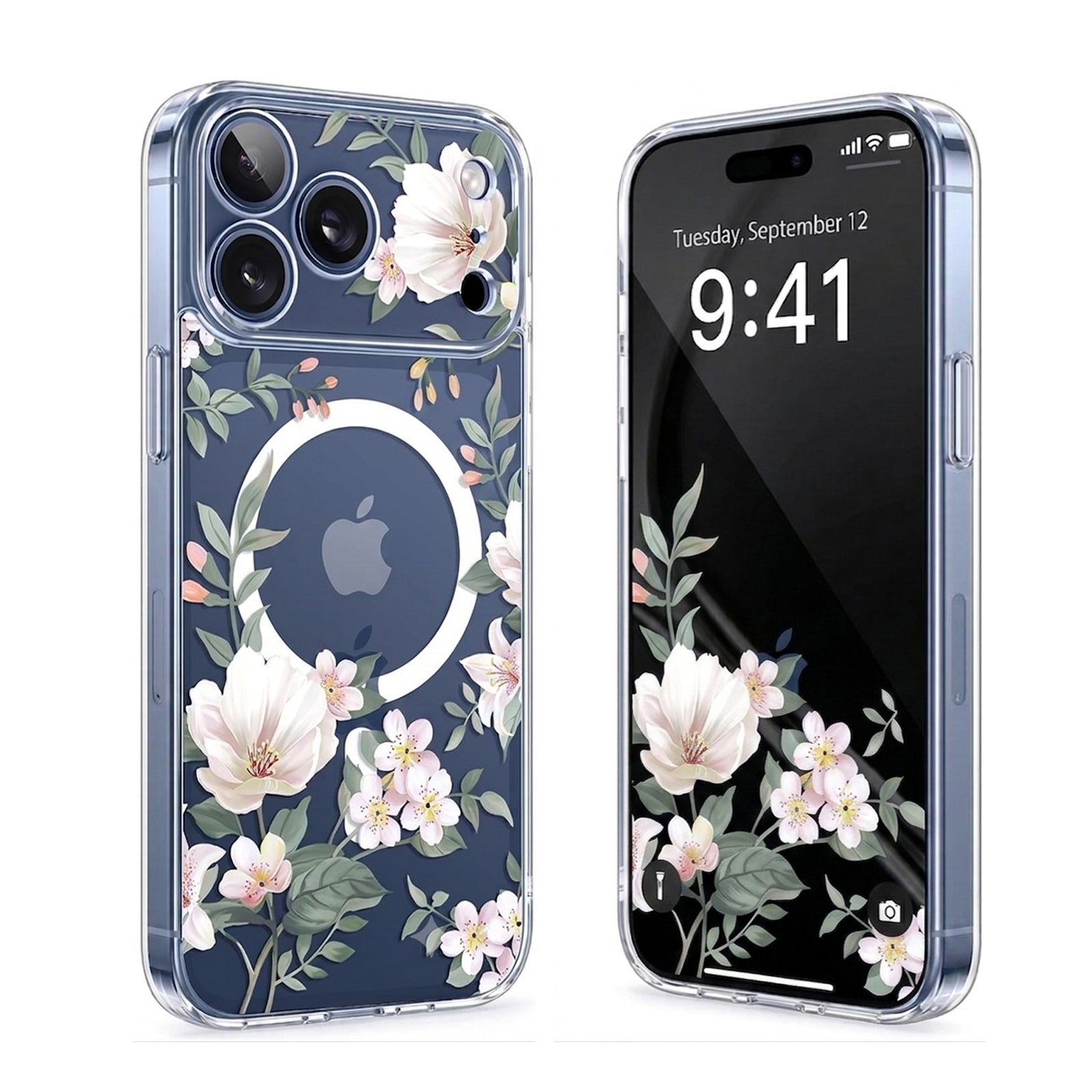 For Apple iPhone MagSafe Magnetic TPU Back Priented Case Cover