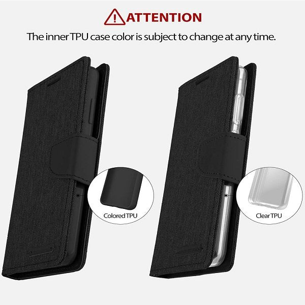 Goospery Canvas For Samsung Galaxy Note Wallet Leather Case Denim Stand Flip Fabric Pouch Credit Card Slots Cover