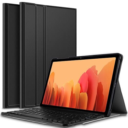 Samsung Galaxy Tab A7 2020 SM-T500 T505 Detachable Wireless Bluetooth Keyboard Case, Lightweight Protective Slim Folio Leather Smart Cover