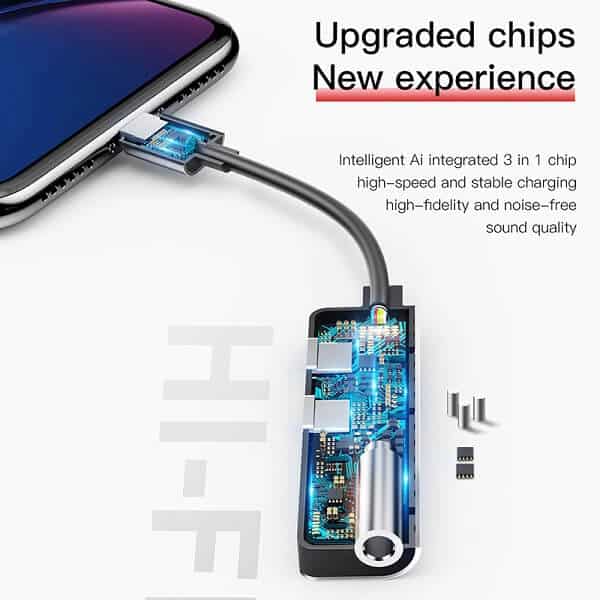 Baseus 3in1 AUX Audio Adapter For Lightning to 3.5mm Jack Earphone Charging Splitter OTG Converter For Apple iPhone 12 Pro Max 11 Pro XS Max XR X XS 8 7 6S Plus SE 2020 x5