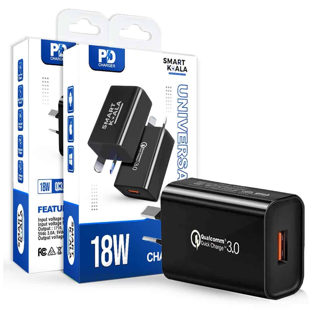[2 Pcs] Smart Koala 18W QC3.0 USB A Fast Charging Wall AU Plug Charger Adapter