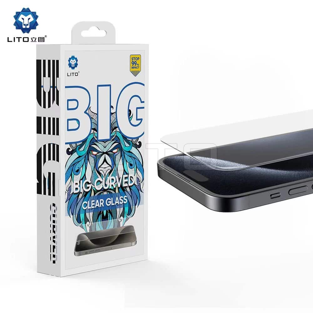 [ 1-10 ] LITO CLEAR BIG CURVE Apple iPhone Screen Protector Tempered Glass Film Guard ( Clear )
