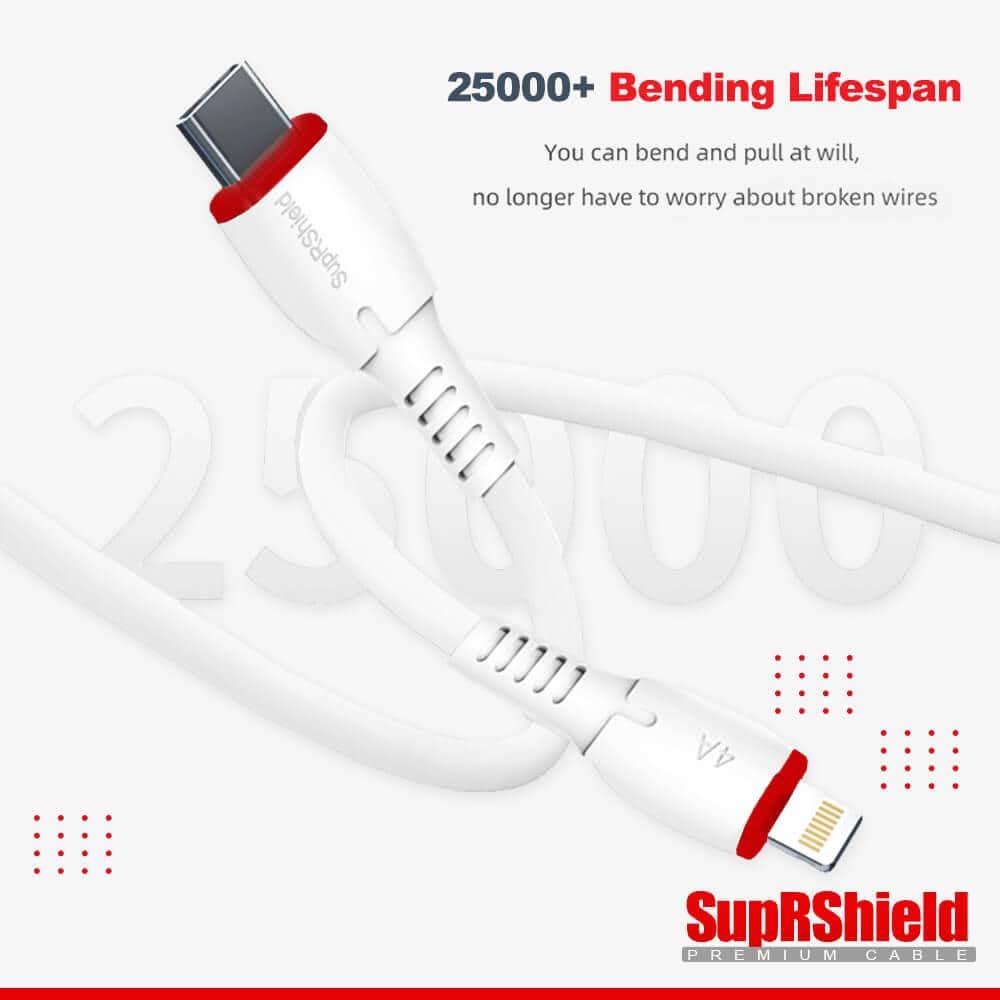 1X 10X 20X SupRShield PD 60W 4A USB Type C to Lightning Super Fast Charging Cable For Apple iPhone /iPad /AirPods Pro/iPod