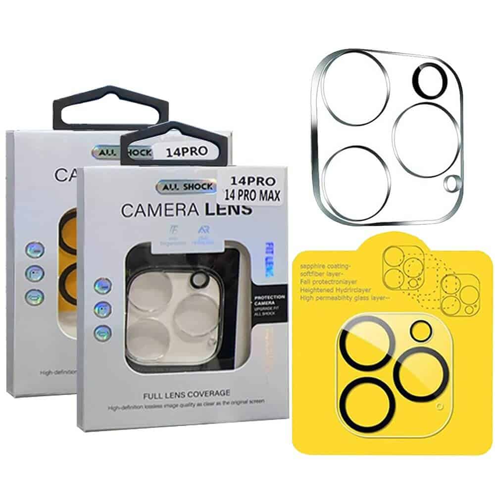 [ 1 Pack ] Apple iPhone Camera Lens Tempered Glass Anti Scratch Film Guard ( Clear and Black )