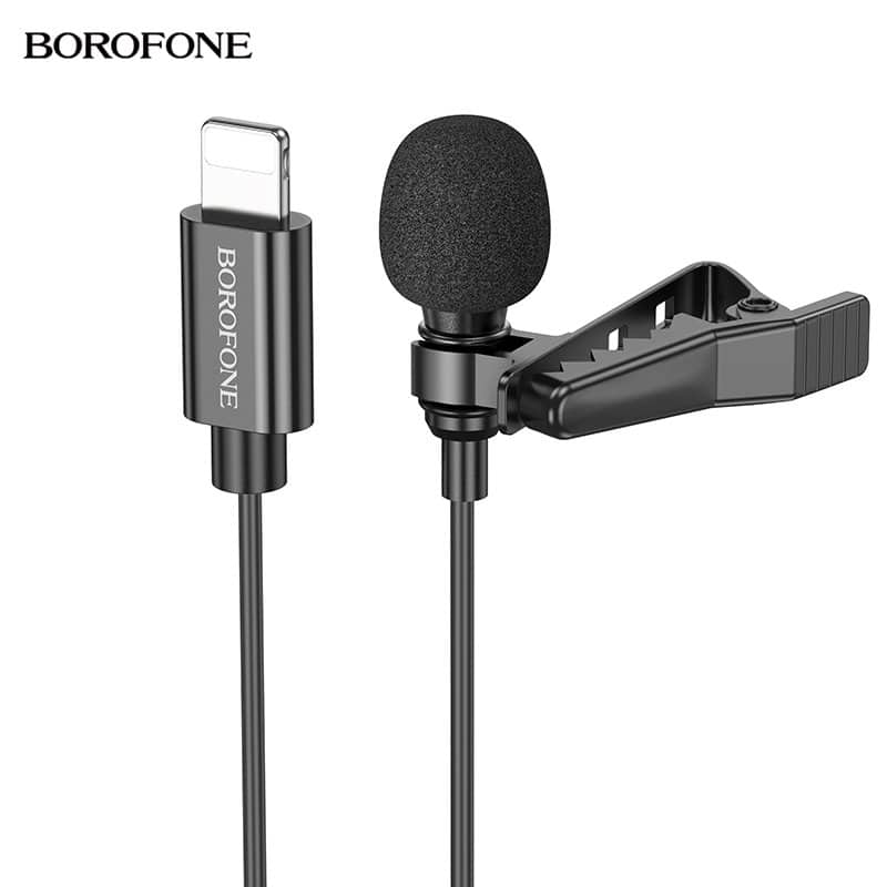 Borofone Lavalier microphone BFK11 Elegant With Lightning Connector For Apple iPhone /iPad (Black)