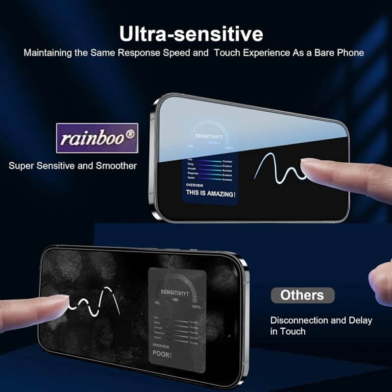 [ 10 PACK ] RAINBOO CLEAR Apple iPhone Screen Protector Tempered Glass Film Guard ( Black Edge )