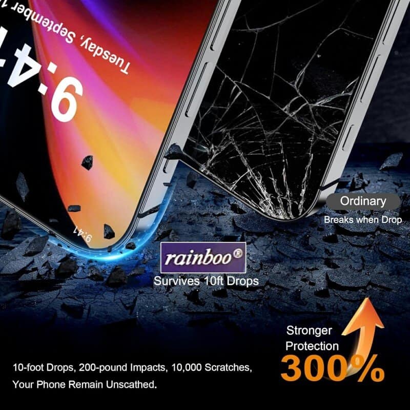 [ 10 PACK ] RAINBOO CLEAR BLACK EDGE Apple iPhone Screen Protector Tempered Glass Film Guard ( Black Edge )