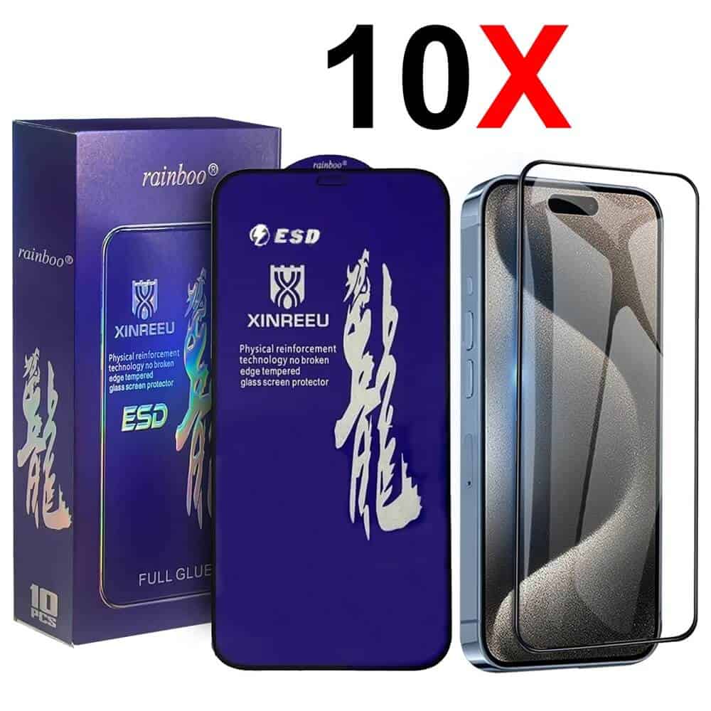 [ 10 PACK ] RAINBOO CLEAR Google Pixel Screen Protector Tempered Glass Film Guard ( Black Edge )