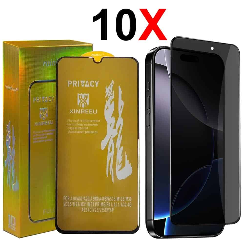 [ 10 PACK ] RAINBOO PRIVACY iPhone Screen Protector Tempered Glass Film Guard ( Black Edge Privacy )