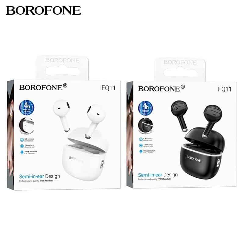 Borofone FQ11 TWS True Wireless BT 5.4 Bluetooth Sports Earbuds Headset For iPhone/Samsung/Moto/Nokia/Oppo