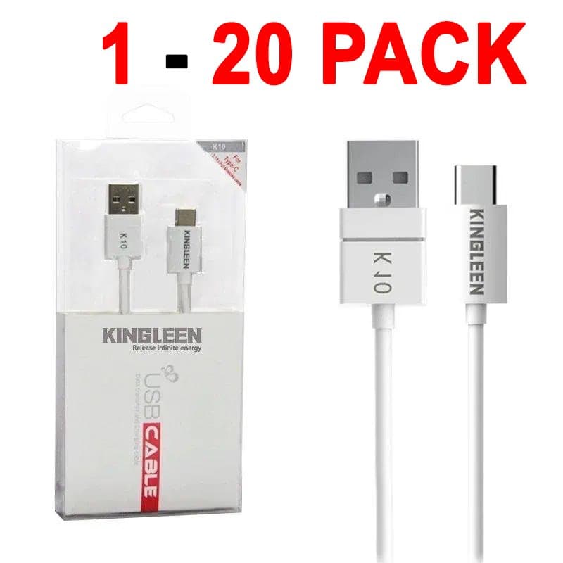 1X 10X 20X KINGLEEN (K10) 1M 2.1A USB Type C Cable Fast Charging Charger Data Sync Cable Cord