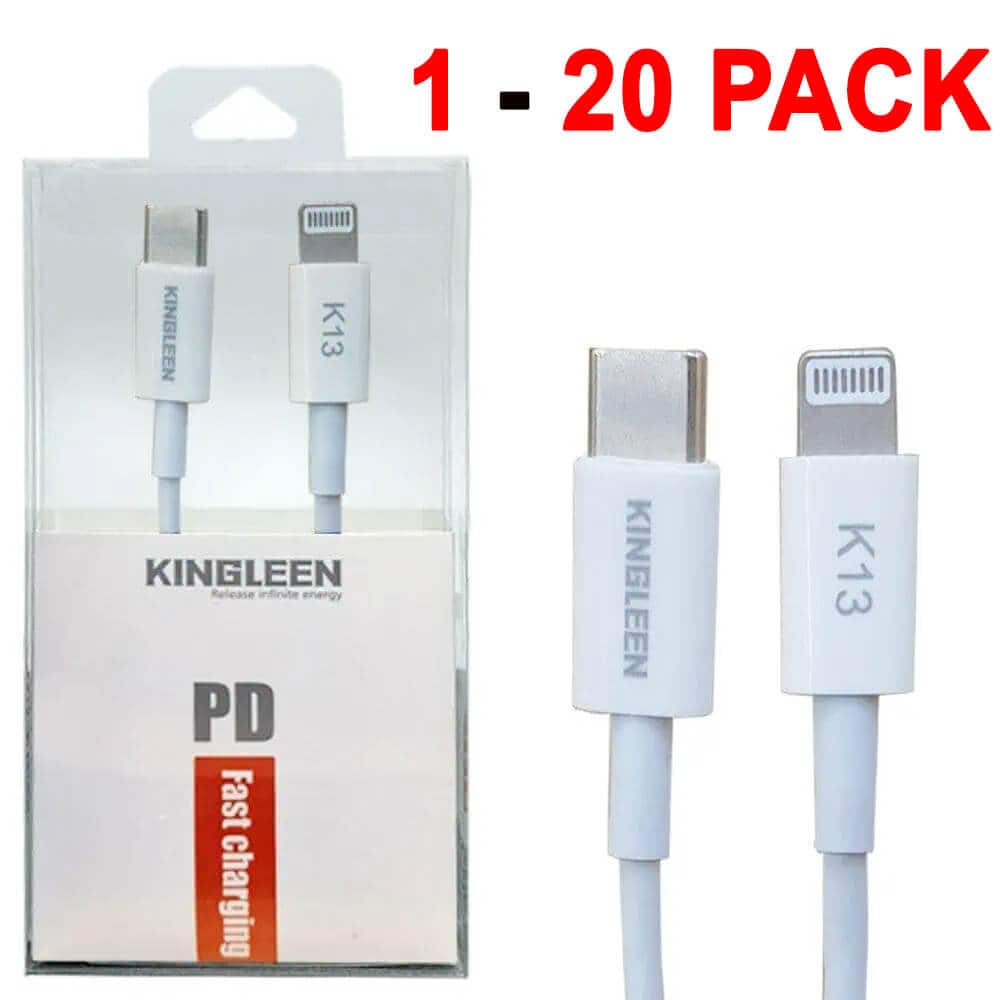 1X 10X 20X KINGLEEN (K13) 1M PD 27W Fast Charging Type C to 8 Pin Lightning Cable PD Cable Data Charger Cord For Apple Devices