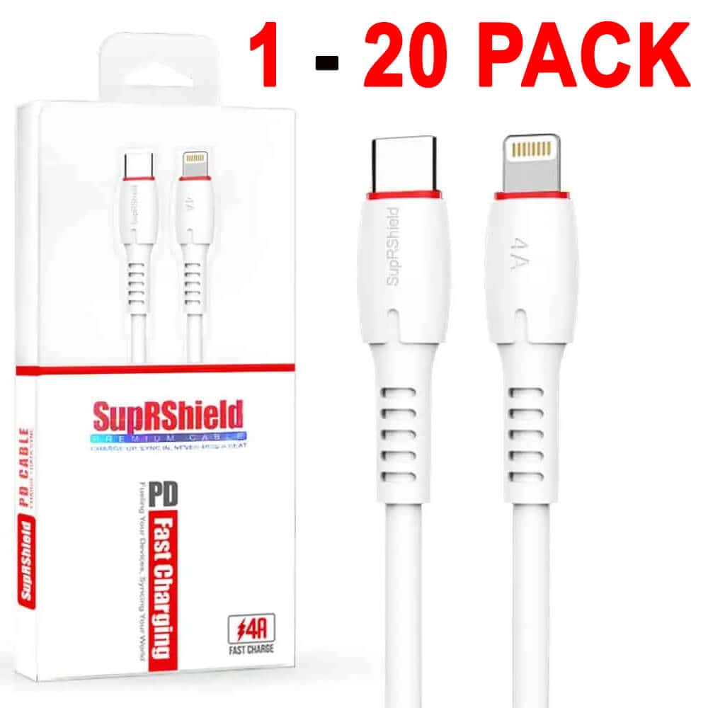 1X 10X 20X SupRShield PD 60W 4A USB Type C to Lightning Super Fast Charging Cable For Apple iPhone iPad AirPods ProiPod