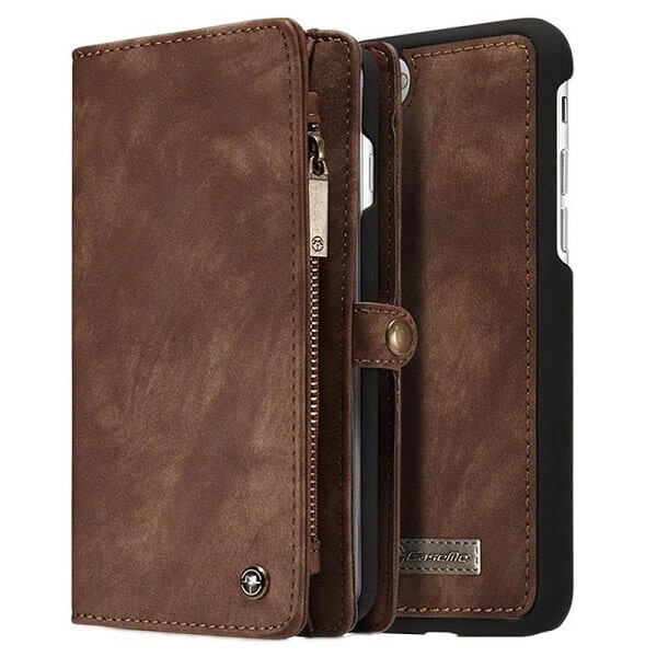 Apple iPhone 7 Plus /8 Plus Black Detachable Pouch Wallet Flip Case