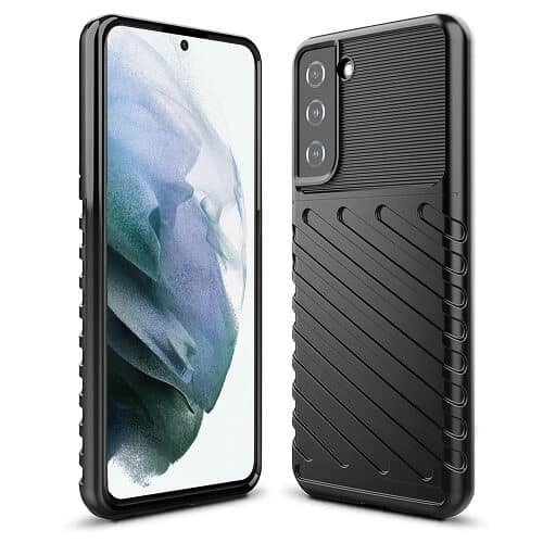 Samsung Galaxy S21 Case Shockproof Absorption Anti Scratch Heavy Duty Durable Drop Protection Phone Cover (Black)