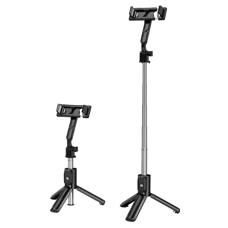 Borofone BY14 With Remote Control Selfie Stick Tripod Extendable Wireless Bluetooth Remote Portable Smartphone Tripod Stand Mount for IOS Android SmartPhone, Outdoor and Indoor Live Streaming, Photography, Selfies, etc