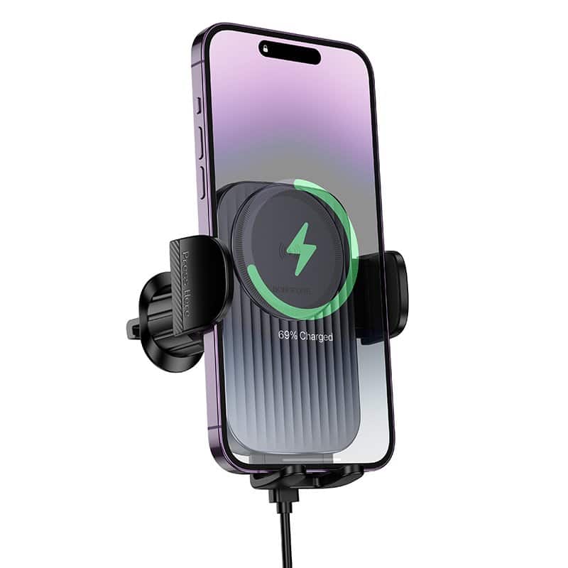 Borofone BH221 15W Fast Charging Charger Air Vent Wireless Car Mount Mobile Phone Holder