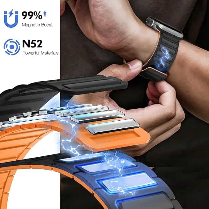 [ NEW ITEM ] Silicon Magnetic Wristband For Apple Watch Series 10 /9 /8 /7 /SE /6 /5 /4 /3 /2 /1 Ultra 2 Strap Replacement Wrist Band 38mm 40mm 41mm 42mm 44mm 45mm 46mm 49mm