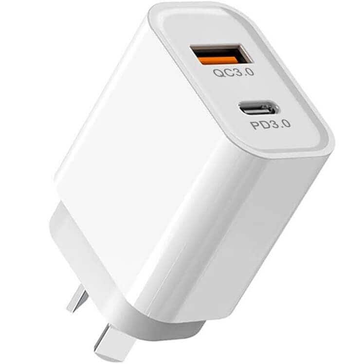 20W SupRShield Dual PD +USB Type C SAA Certified Fast Charging Wall Plug Charger Adapter For Apple iPhone Samsung Galaxy Google Nokia Oppo Huawei iPad