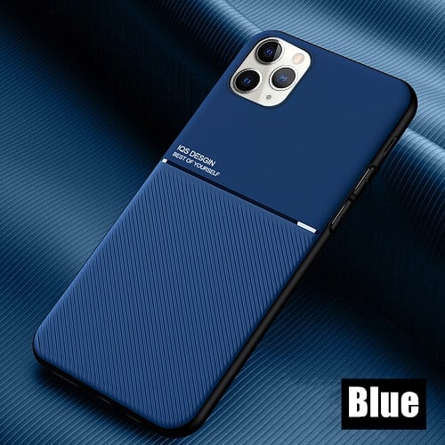 Apple iPhone 12 Pro Max Business Style Luxury Case Shockproof Case Heavy Duty Rugged Anti Knock Cover (Blue)