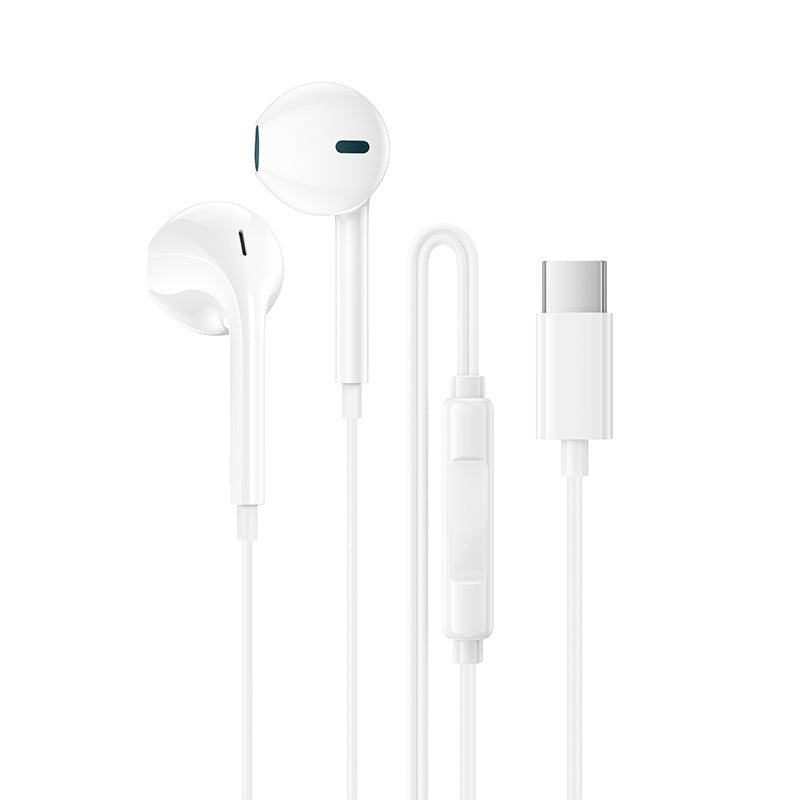 BOROFONE BM100 USB Type C Wire Controlled Digital Earphones Headphone With Microphone Supports Calls Audio Plug Wired Headset  (White)