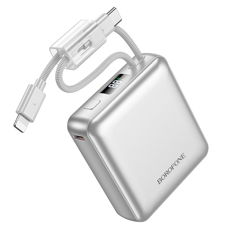 Borofone BJ93 3C CCC Certified 10000mAh PD20W Fast Charging Mini Power Bank with Built in Cable & Led Display