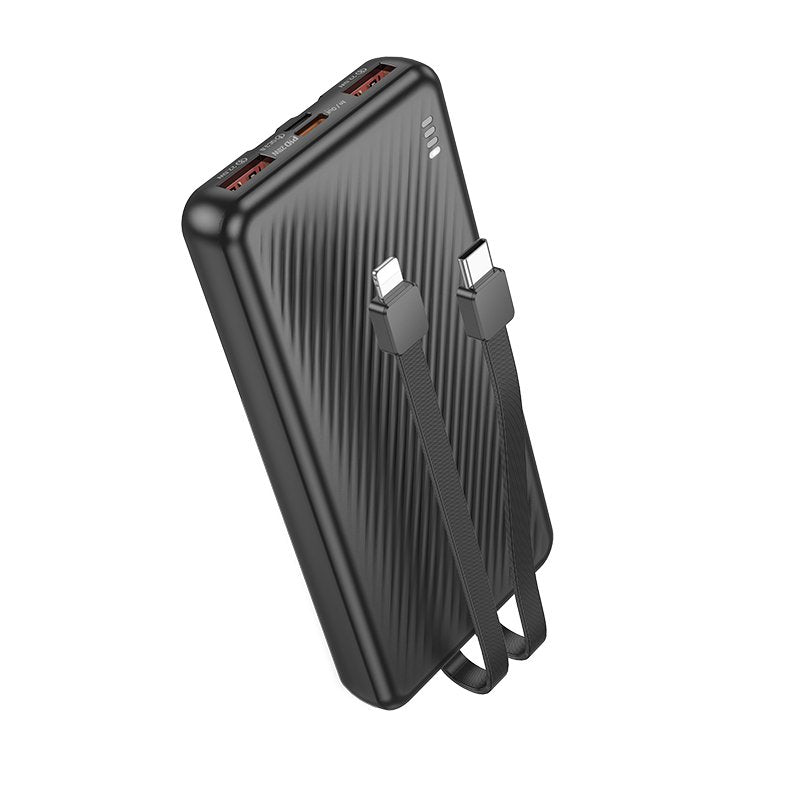 Borofone BJ57 10000mAh 22.5W+PD20W Fast Charging Charger Power bank With Type C & Lightning Cable (Black)