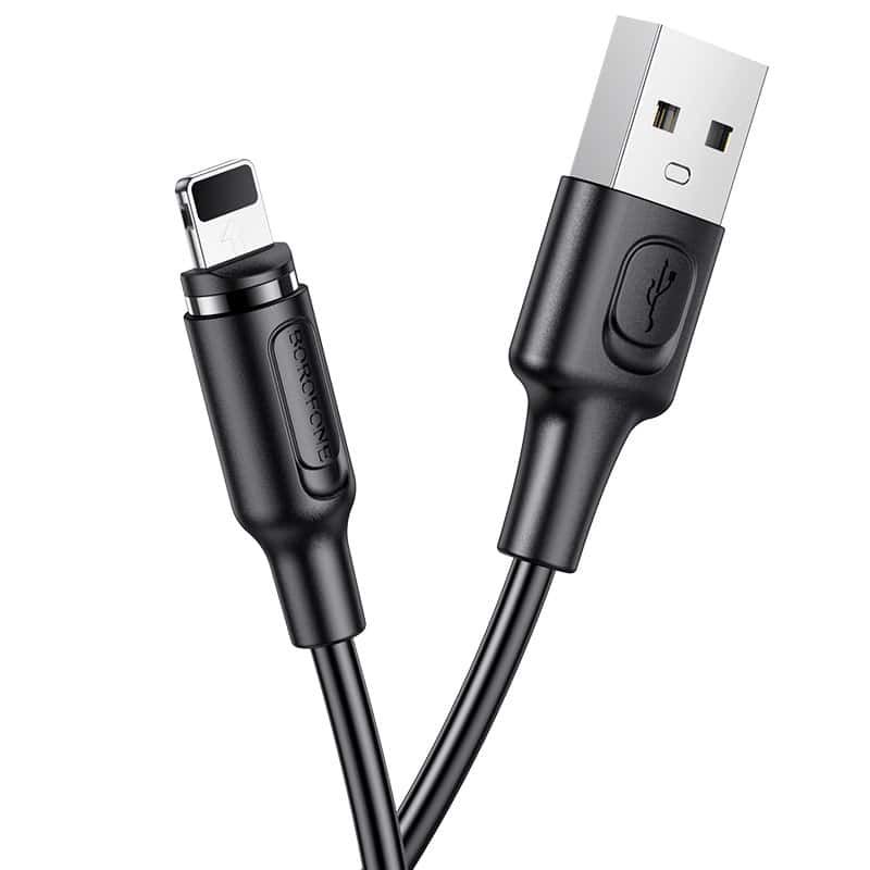 Borofone [BX41] 1M 2.4A USB A to Lightning Magnetic Charging Charger Cable Cord For iPhone - Black