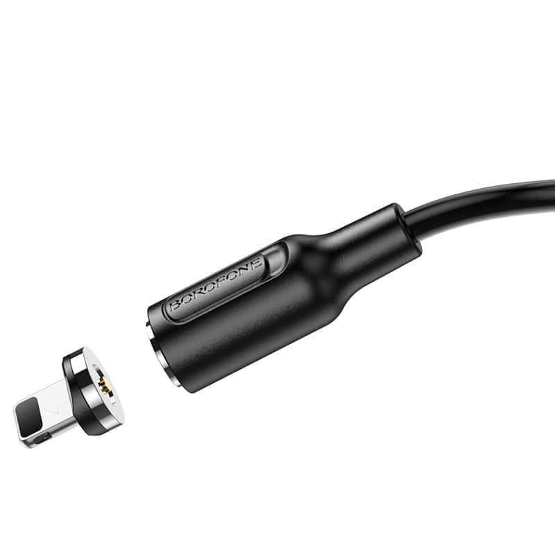 Borofone [BX41] 1M 2.4A USB A to Lightning Magnetic Charging Charger Cable Cord For iPhone - Black