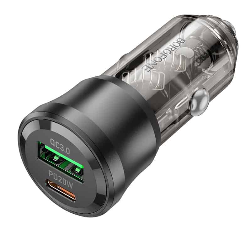 Borofone BZ25 38W PD20W PD USB Type C + QC3.0 USB A Fast Charging Quick Charger Car Charger Socket Adapter