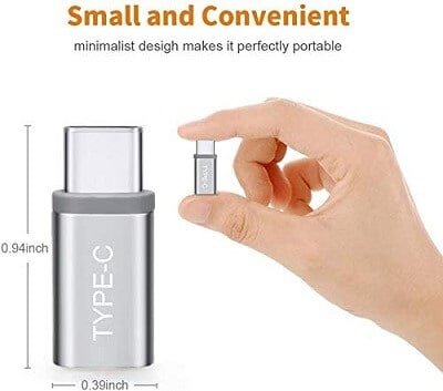 [5 Pack] USB 3.1 Type C Male to Micro USB Female Sync Cable Connector Adapter Converter (White)