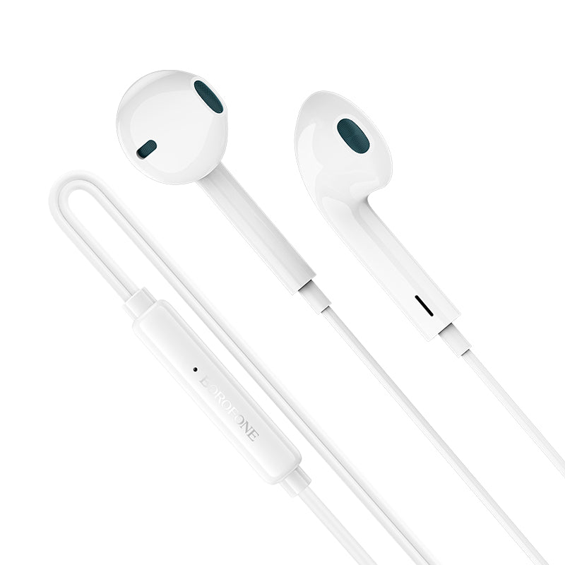 BOROFONE BM100 USB Type C Wire Controlled Digital Earphones Headphone With Microphone Supports Calls Audio Plug Wired Headset  (White)