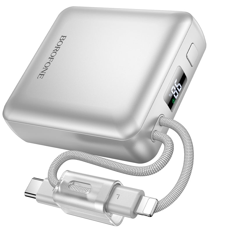 Borofone BJ93 3C CCC Certified 10000mAh PD20W Fast Charging Mini Power Bank with Built in Cable & Led Display