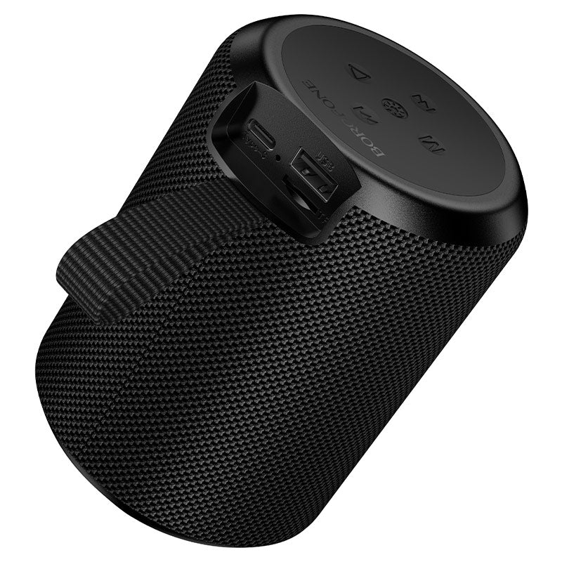 Borofone BR109 Wave Colorful RGB Wireless Bluetooth BT5.4 Sports Portable Speaker (Black)