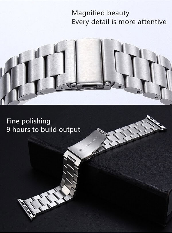 For Apple Watch Series 10 /9 /8 /7 /SE /6 /5 /4 /3 /2 /1 Ultra 2 Replacement Wrist Band 38mm 40mm 41mm 42mm 44mm 45mm 46mm 49mm Stainless Steel Metal iWatch Wristband Loop Strap