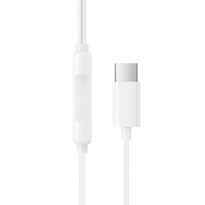 BOROFONE BM100 USB Type C Wire Controlled Digital Earphones Headphone With Microphone Supports Calls Audio Plug Wired Headset  (White)