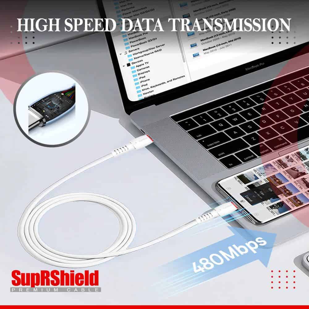 1X 10X 20X SupRShield PD 60W 4A USB Type C to Lightning Super Fast Charging Cable For Apple iPhone /iPad /AirPods Pro/iPod