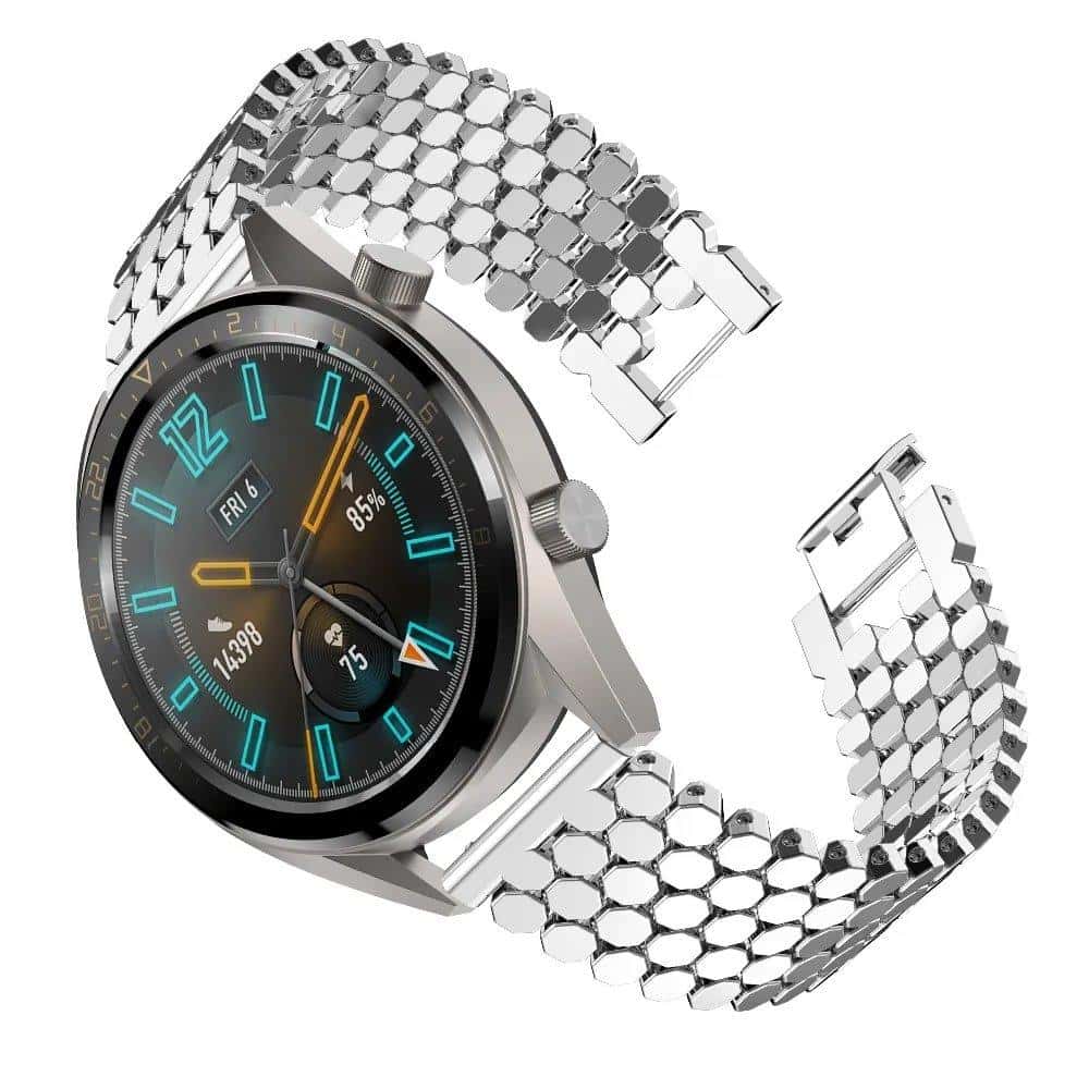 For Samsung Galaxy Watch 7 FE 6 5 4 Clasic Pro Active Gear 40/42/43/44/45/46/47mm Stainless Steel Fish Link Bracelet Strap Wristband