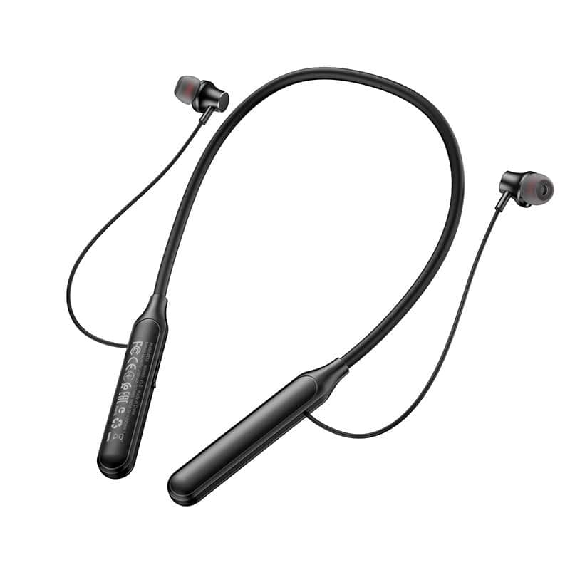 Borofone BE56 Wireless Bluetooth 5.0 Light Neck Hanging Headphones in-Ear Sports Earbuds Earphones for Running/Fitness/Gaming/Music (Black)