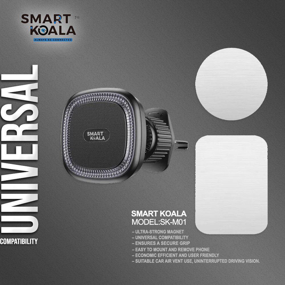 Smart Koala 360 Degree Rotating Air Vent Strong Magnetic Air Vent Car Mount Mobile Phone Holder for 4.5-7 inch iPhone Samsung Google Nokia Oppo Motorola