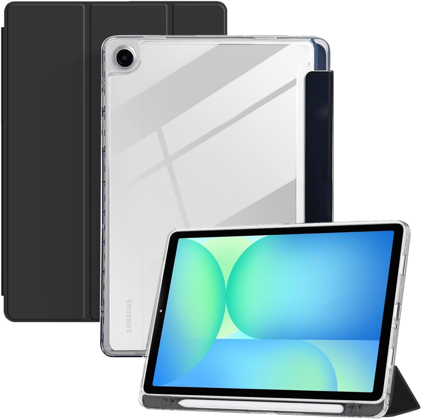 WITH PENCIL HOLDER Folio Smart Leather Magnetic Stand Case Cover For Samsung Galaxy Tab A11+ Plus / A9+ Plus