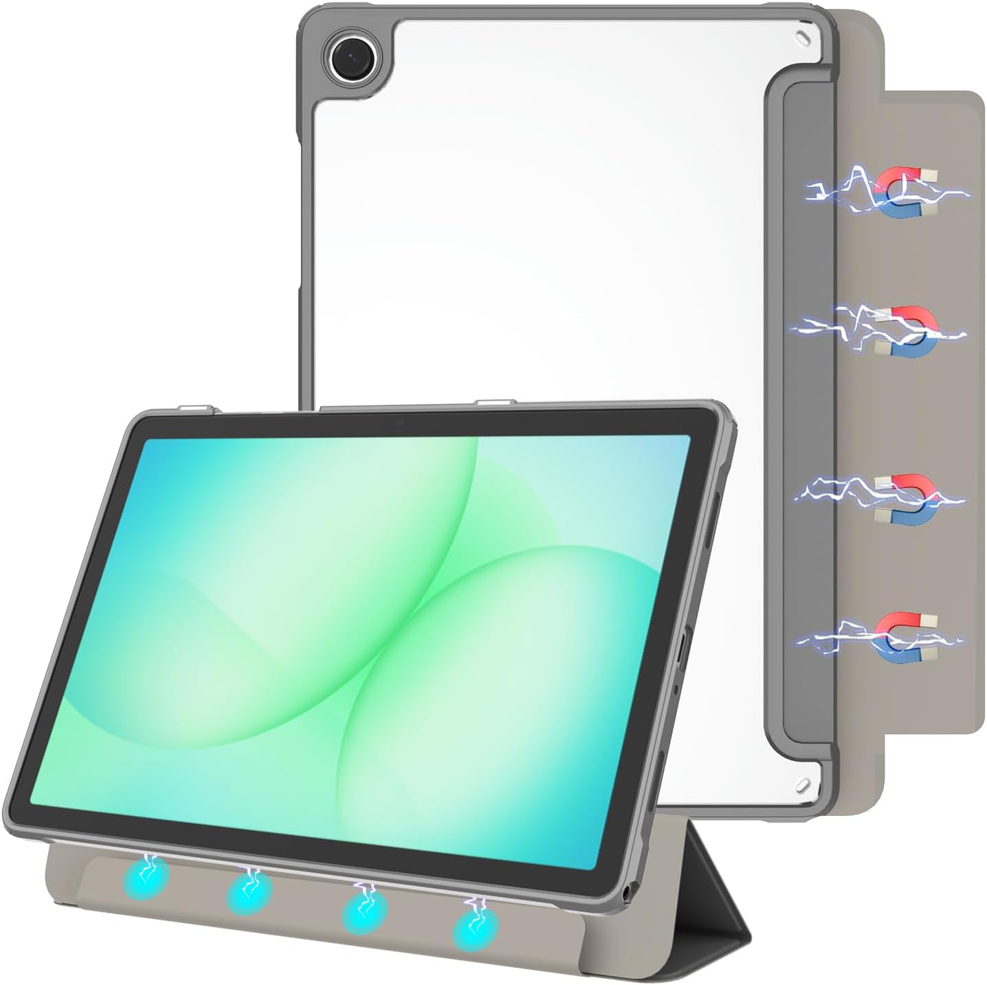 WITH PENCIL HOLDER Folio Smart Leather Magnetic Stand Case Cover For Samsung Galaxy Tab A11+ Plus / A9+ Plus