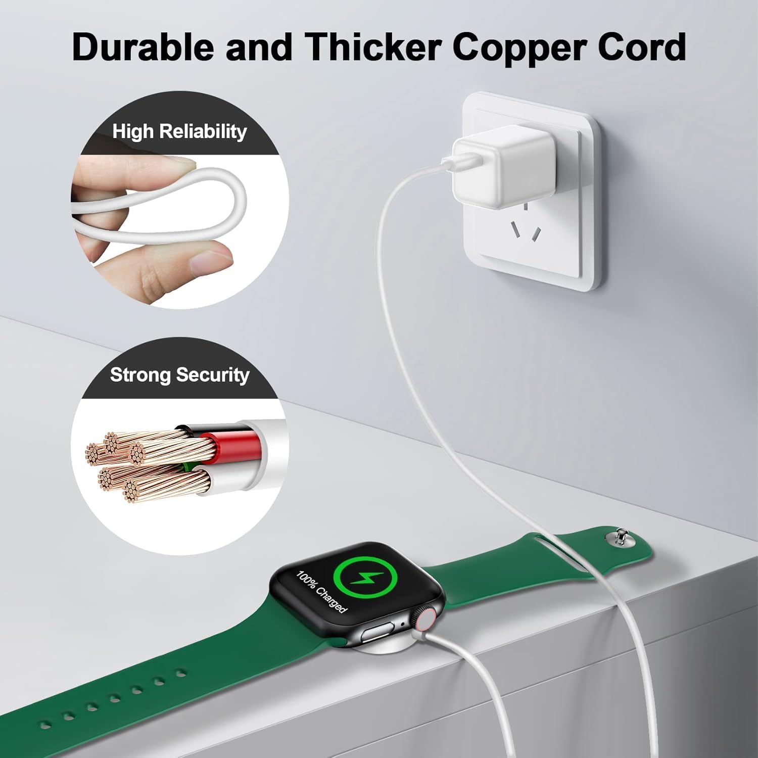 Magnetic USB Type C Apple Watch iWatch Fast Charging Charger Cable Cord (1m)