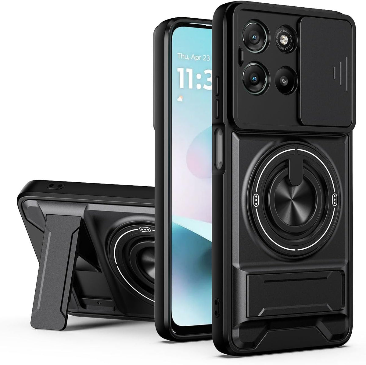 For Motorola Moto Magnetic Ring Rugged Shockproof Case Heavy Duty Protective Back Cover