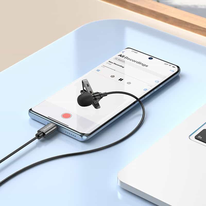 Borofone BFK11 Elegant Lavalier Clip On Microphone With USB Type C Connector