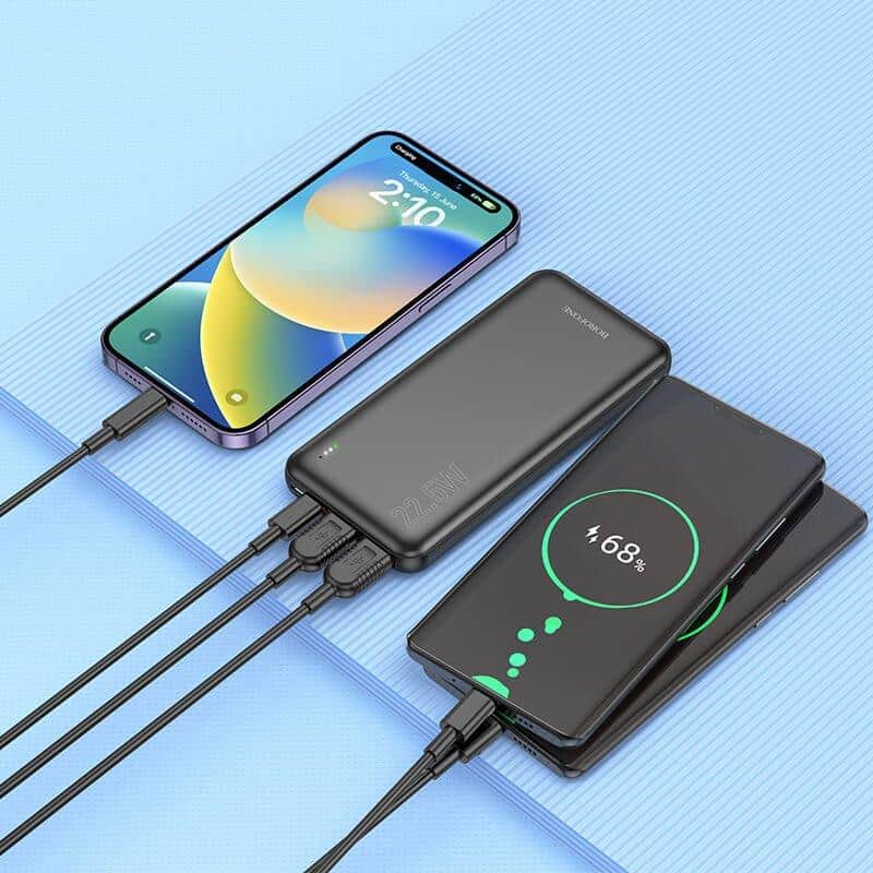 BOROFONE (BJ38) 10000mAh PD20W Fast Charging Charger 4 Ports (2 USB A + 1 USB Type C +1 Micro USB) Portable Power Bank