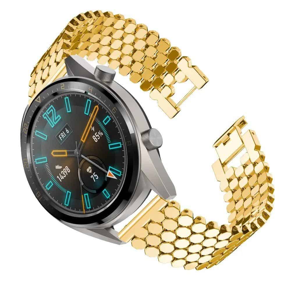 For Samsung Galaxy Watch 7 FE 6 5 4 Clasic Pro Active Gear 40/42/43/44/45/46/47mm Stainless Steel Fish Link Bracelet Strap Wristband