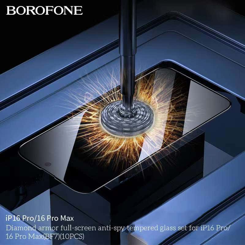 [1-10 Pack] Borofone Apple iPhone Screen Protector Tempered Glass Film Guard ( Privacy and Black Edge )